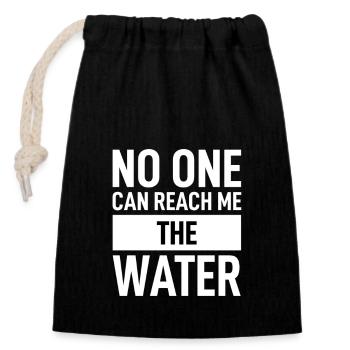 Denglisch - Now One Can Reach Me The Water - Verschließbarer Geschenkbeutel aus Baumwolle (14x20cm) - Schwarz - Vorne