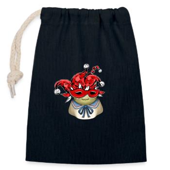 Carnival Frog - Closable cotton gift bag (14x20cm) - navy - Front