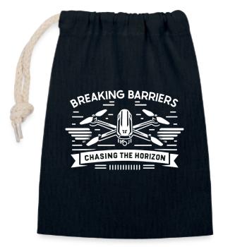 Drone pilote grand-père idée cadeau vieil homme avec - Sac cadeau en coton avec cordon (14 x 20 cm) - bleu marine - Devant