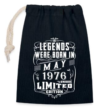 Anniversaire Mai 1976 Année Edition Limitée - Sac cadeau en coton avec cordon (14 x 20 cm) - bleu marine - Devant