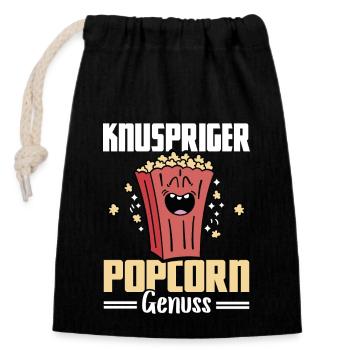 Crispy Popcorn Delight - Popcorn Machine - Closable cotton gift bag (14x20cm) - black - Front