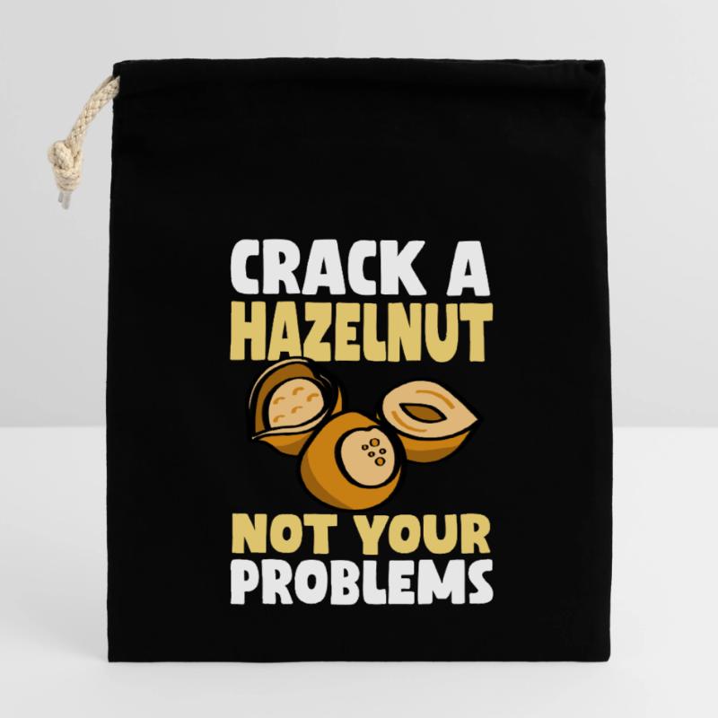 Don't crack a hazelnut your problems Closable cotton gift bag (14x20cm)