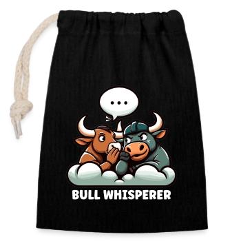 Rodeo Bull Riding Livestock Show Farmer Cattle - Closable cotton gift bag (14x20cm) - black - Front