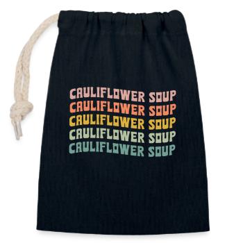 Soupe de chou-fleur - Sac cadeau en coton avec cordon (14 x 20 cm) - bleu marine - Devant