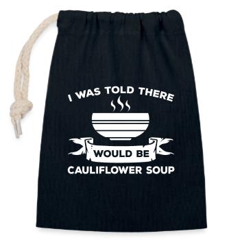 soupe de chou-fleur - Sac cadeau en coton avec cordon (14 x 20 cm) - bleu marine - Devant