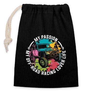 Off-Road Racing Lover My Passion My Off Road Race - Verschließbarer Geschenkbeutel aus Baumwolle (14x20cm) - Schwarz - Vorne