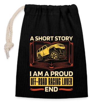 Off-Road Racing Lover A Short Story Off-Road Racer - Verschließbarer Geschenkbeutel aus Baumwolle (14x20cm) - Schwarz - Vorne
