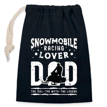 Snowmobile Racing Lover Dad The Idol Snowboarding - Verschließbarer Geschenkbeutel aus Baumwolle (14x20cm) - Navy - Vorne