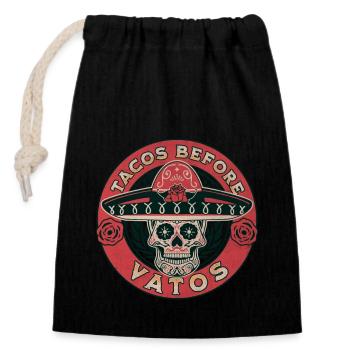 Taco - Closable cotton gift bag (14x20cm) - black - Front