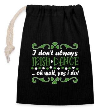 Musique irlandaise Irlande Design pour la danse irlandaise - Sac cadeau en coton avec cordon (14 x 20 cm) - noir - Devant