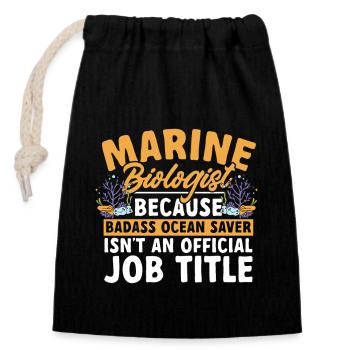 Marine Biology Ocean Marine Biologist - Closable cotton gift bag (14x20cm) - black - Front