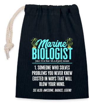 Marine Biology Ocean Marine Biologist - Closable cotton gift bag (14x20cm) - navy - Front