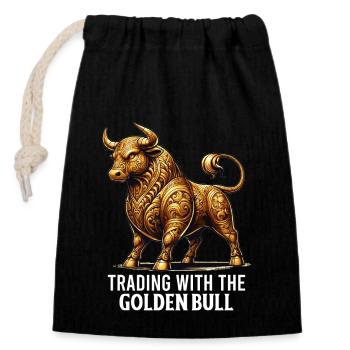 Gold Trader Forex Trader XAUUSD Trader - Verschließbarer Geschenkbeutel aus Baumwolle (14x20cm) - Schwarz - Vorne