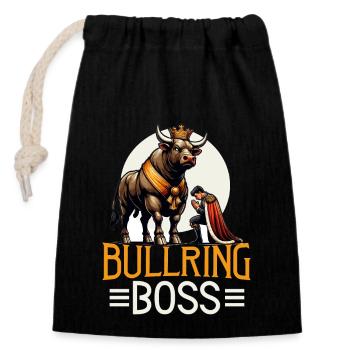 Rodeo Bull Riding Livestock Show Farmer Cattle - Closable cotton gift bag (14x20cm) - black - Front