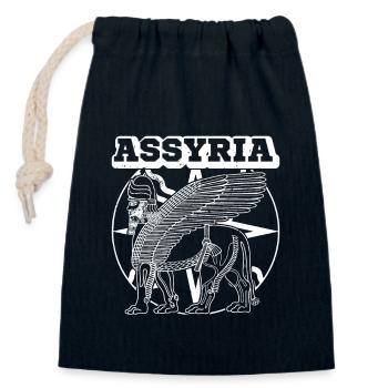 Assyria Persia Lamassu Iran Mesopotamia Antique - Closable cotton gift bag (14x20cm) - navy - Front