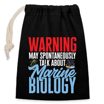 Marine Biology Ocean Marine Biologist - Closable cotton gift bag (14x20cm) - black - Front