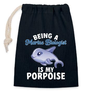 Marine Biology Ocean Marine Biologist - Closable cotton gift bag (14x20cm) - navy - Front