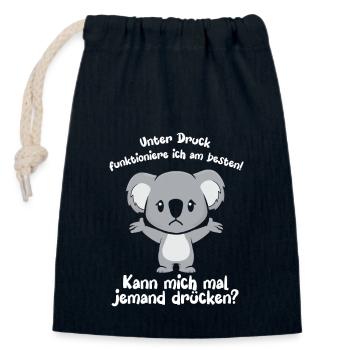 Je fonctionne mieux sous pression - Sac cadeau en coton avec cordon (14 x 20 cm) - bleu marine - Devant