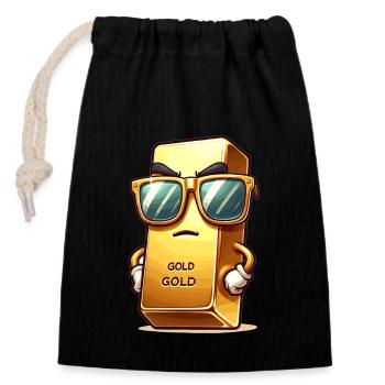 Gold Trader Forex Trader XAUUSD Trader - Verschließbarer Geschenkbeutel aus Baumwolle (14x20cm) - Schwarz - Vorne