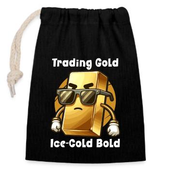 Gold Trader Forex Trader XAUUSD Trader - Verschließbarer Geschenkbeutel aus Baumwolle (14x20cm) - Schwarz - Vorne