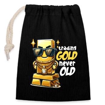Gold Trader Forex Trader XAUUSD Trader - Verschließbarer Geschenkbeutel aus Baumwolle (14x20cm) - Schwarz - Vorne