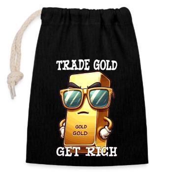 Gold Trader Forex Trader XAUUSD Trader - Verschließbarer Geschenkbeutel aus Baumwolle (14x20cm) - Schwarz - Vorne