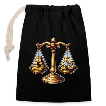Gold Trader Forex Trader XAUUSD Trader - Verschließbarer Geschenkbeutel aus Baumwolle (14x20cm) - Schwarz - Vorne