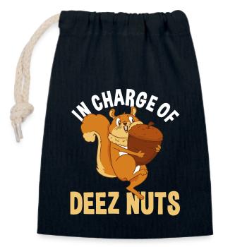 Funny Squirrel Gift Idea - Closable cotton gift bag (14x20cm) - navy - Front
