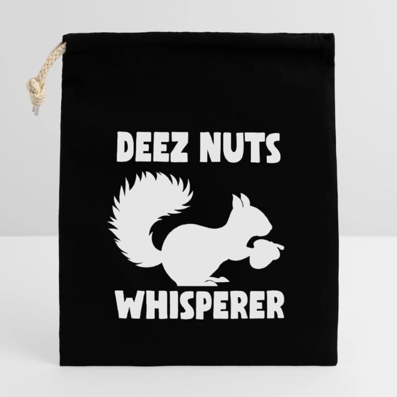 Squirrel Deez Nuts Whisperer Closable cotton gift bag (14x20cm)