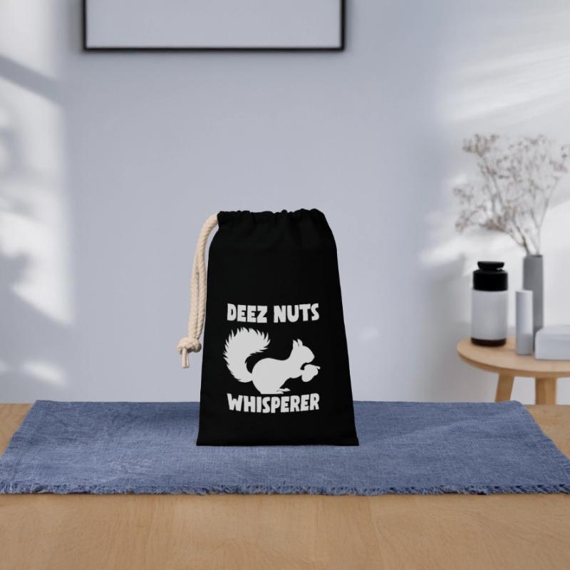 Squirrel Deez Nuts Whisperer Closable cotton gift bag (14x20cm)