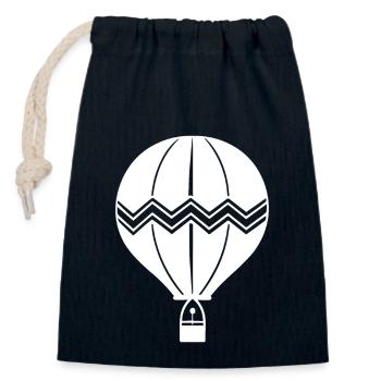 Luftballon - Verschließbarer Geschenkbeutel aus Baumwolle (14x20cm) - Navy - Vorne