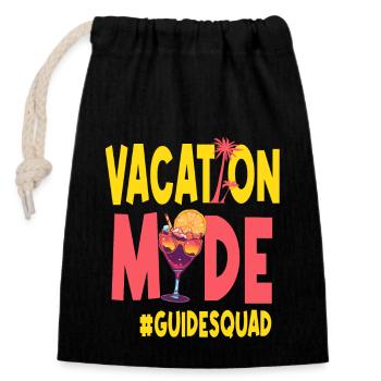 Guide Urlaub Vacy Modus Guidesquad - Verschließbarer Geschenkbeutel aus Baumwolle (14x20cm) - Schwarz - Vorne