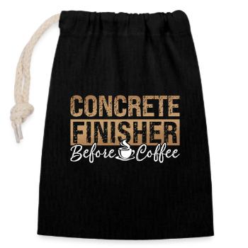 Finisseur de béton avant le café Mason amateur de café - Sac cadeau en coton avec cordon (14 x 20 cm) - noir - Devant