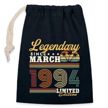 Legendary Since March 1994 Vintage Gift - Closable cotton gift bag (14x20cm) - navy - Front