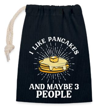 Pancake Lover Kids I Like Pancakes - Closable cotton gift bag (14x20cm) - navy - Front