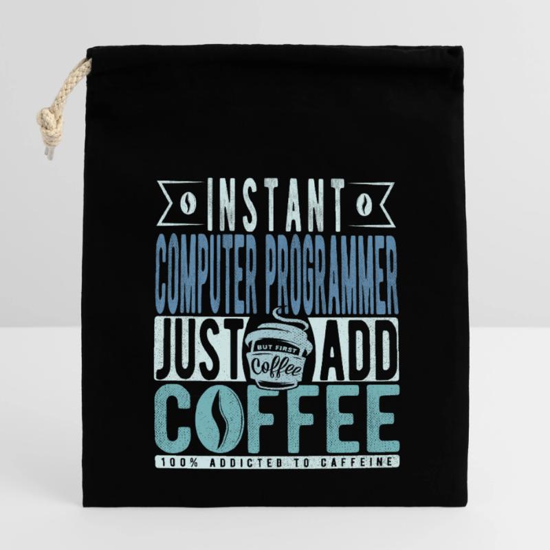 Instant Computer Programmer Just Add Coffee Closable cotton gift bag (14x20cm)