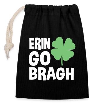 Erin Go Bragh – St. Patrick's Day - Verschließbarer Geschenkbeutel aus Baumwolle (14x20cm) - Schwarz - Vorne