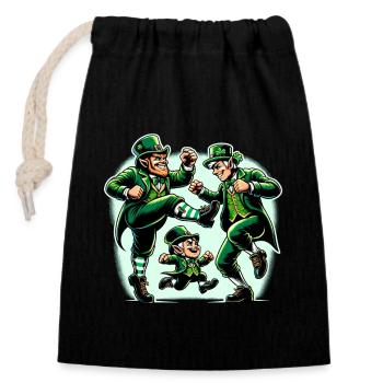 Irish Dancing Ireland Outfit Irish Music - Closable cotton gift bag (14x20cm) - black - Front