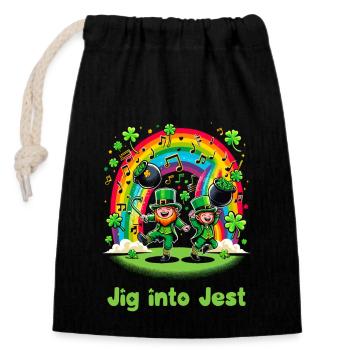 Irish Dancing Ireland Outfit Irish Music - Closable cotton gift bag (14x20cm) - black - Front