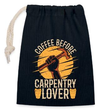 Carpentry Lover Coffee Woodworking Coffee Lover - Verschließbarer Geschenkbeutel aus Baumwolle (14x20cm) - Navy - Vorne