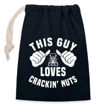 Nussknacker Design Für Männer - Verschließbarer Geschenkbeutel aus Baumwolle (14x20cm) - Navy - Vorne