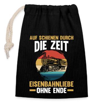 Model Railroad Model Train Train Railroad Railroad Railroad Railroad Model Train Model Train Model T - Closable cotton gift bag (14x20cm) - black - Front