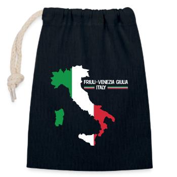 Friuli Venezia Italy Map Region Italy - Closable cotton gift bag (14x20cm) - navy - Front
