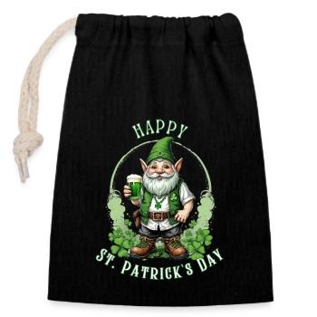 St. Patrick's Day Leprechaun I Green Beer I - Closable cotton gift bag (14x20cm) - black - Front