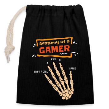 Anatomie Eines Spielers Skelett Hand Lustige Männer Jungen - Verschließbarer Geschenkbeutel aus Baumwolle (14x20cm) - Schwarz - Vorne