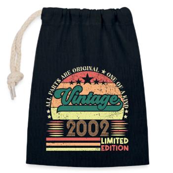 Retro 2002 Geburtstagsgeschenk. Jahrgang 2002. - Verschließbarer Geschenkbeutel aus Baumwolle (14x20cm) - Navy - Vorne