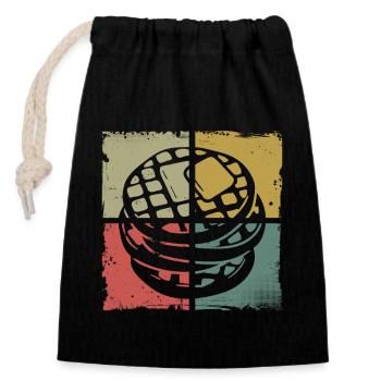 Pancake Lover Kids Retro Vintage - Closable cotton gift bag (14x20cm) - black - Front
