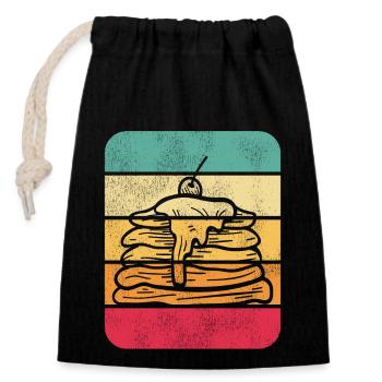 Pancake Lover Kids Retro Vintage - Closable cotton gift bag (14x20cm) - black - Front