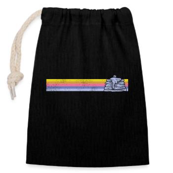 Pancake Lover Kids Retro Vintage - Closable cotton gift bag (14x20cm) - black - Front
