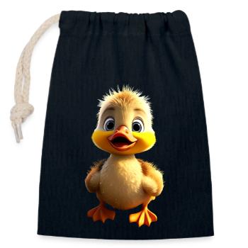 Canard Mignon Bébé Canard Poussin Canetons Canetons - Sac cadeau en coton avec cordon (14 x 20 cm) - bleu marine - Devant